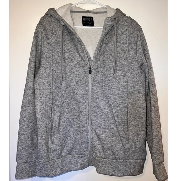 Figs Jackets & Blazers - FIGS Womens Heather Grey Essential Hoodie